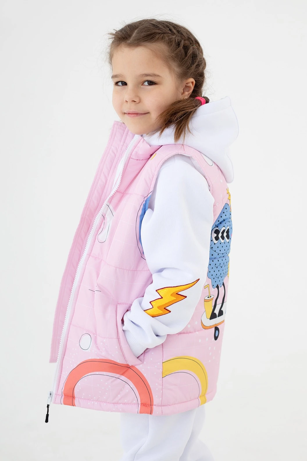 Жилет Портер на синтепоне со стежкой детский, с полной запечаткой#4