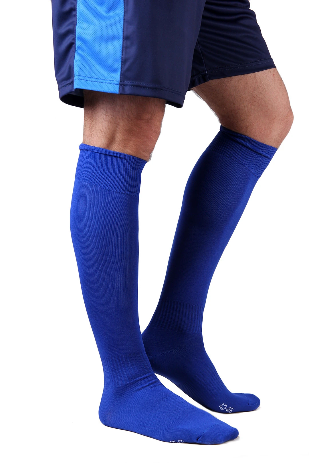 Гетры футбольные взрослые, однотонные синие#9