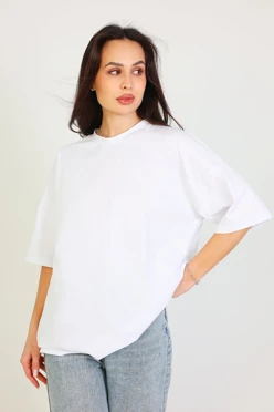 Купить футболку Ричмонд оверсайз унисекс однотонная (хлопок), белая