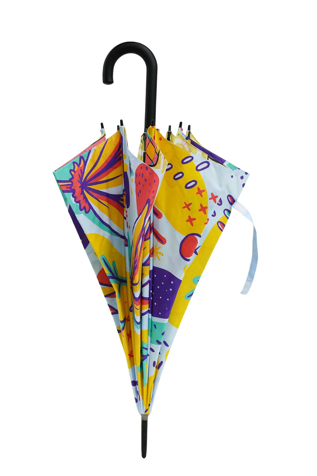 Зонт-трость Моне с пластиковой ручкой двухслойный, с полной запечаткой#3