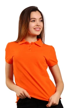 Купить футболку Поло Престиж женскую оранжевую