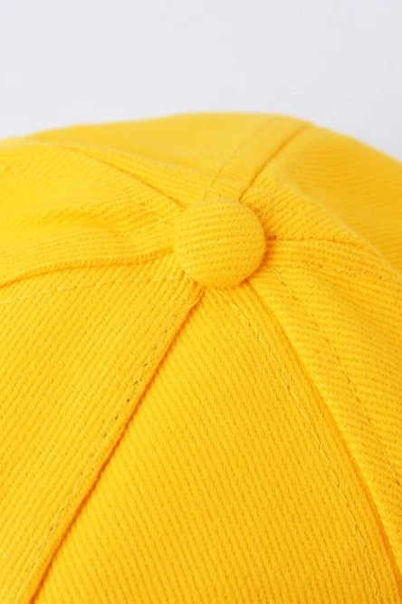Бейсболка Велюр пятиклинка взрослая, однотонная желтая (хлопок)#3