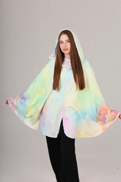 Купить плед-накидку Терраса с полной запечаткой "Акварель"