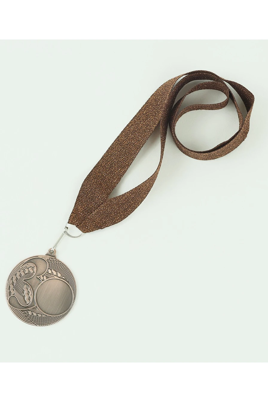 Лента для медали репс металлик ширина 2,2 см, с карабином, бронза#2