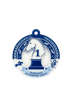 Купить медаль из акрила АК6007 Круг с кубком 60 мм с печатью "Sports championship"