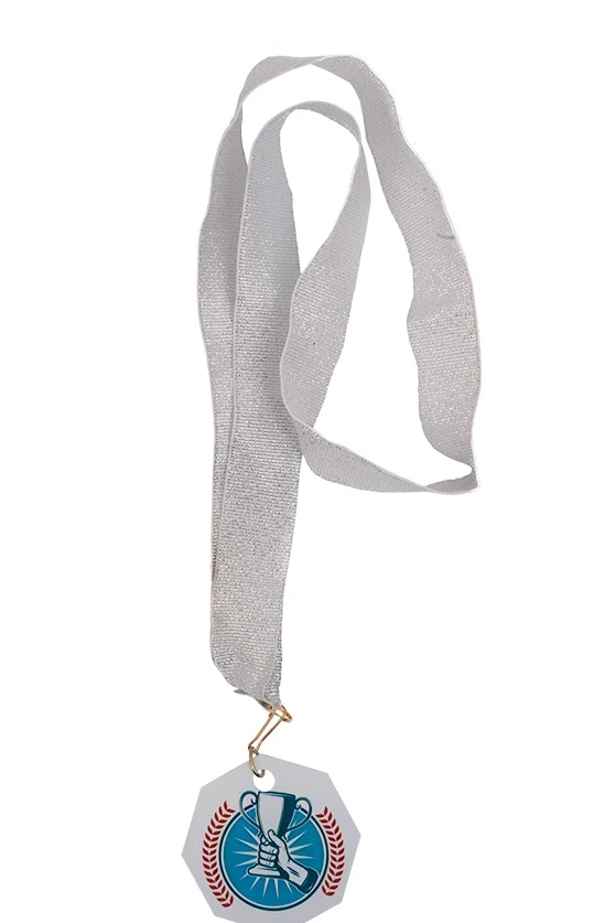 Лента для медали репс металлик ширина 2,2 см, с карабином#4