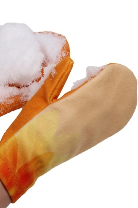 Купить варежки флисовые взрослые "Золотые лепестки"