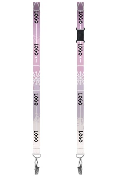 Купить ленту для бейджа блекаут ширина 2 см, с клипсой и замком безопасного разрыва, с печатью "Logo 2"