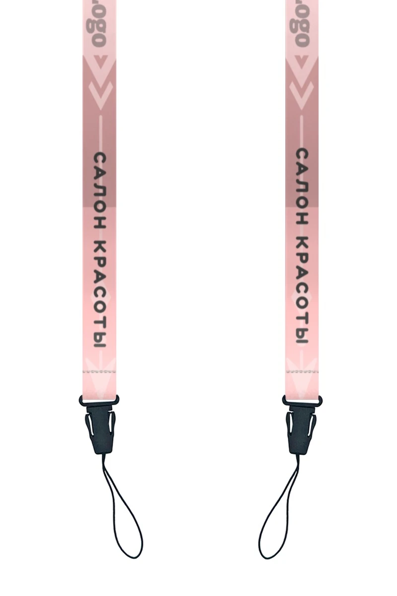 Купить ленту для бейджа атлас ширина 2 см, с фастексом, с печатью "Салон красоты"