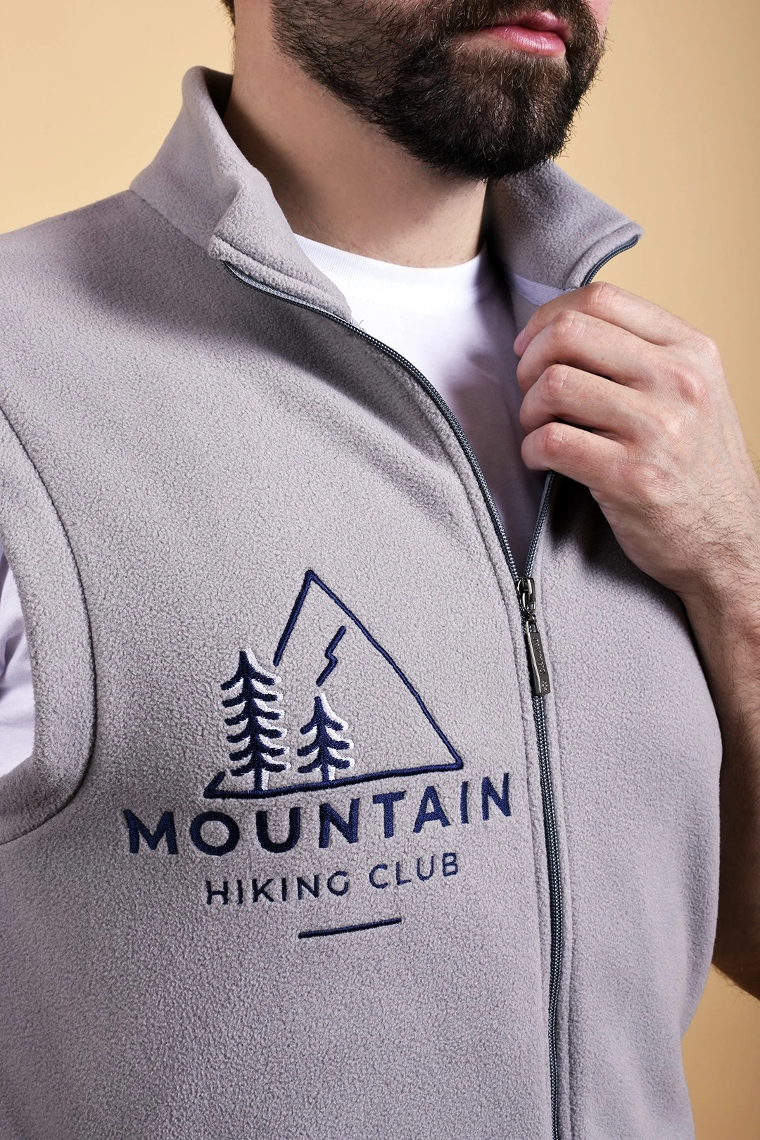 Жилет Браво флисовый без капюшона унисекс, однотонный "Mountain"#1