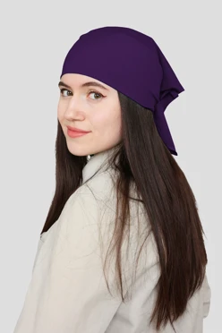 Купить бандану трикотажную взрослую 60х60 см, однотонную фиолетовую