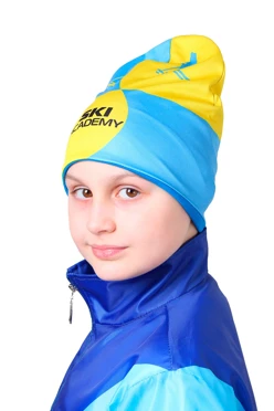 Шапка Сноу двухслойная детская, с полной запечаткой "Ski academy"#2