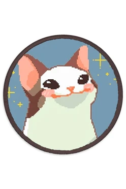 Купить Шеврон Круг печатный из атласа 8х8 см "Cat meme"