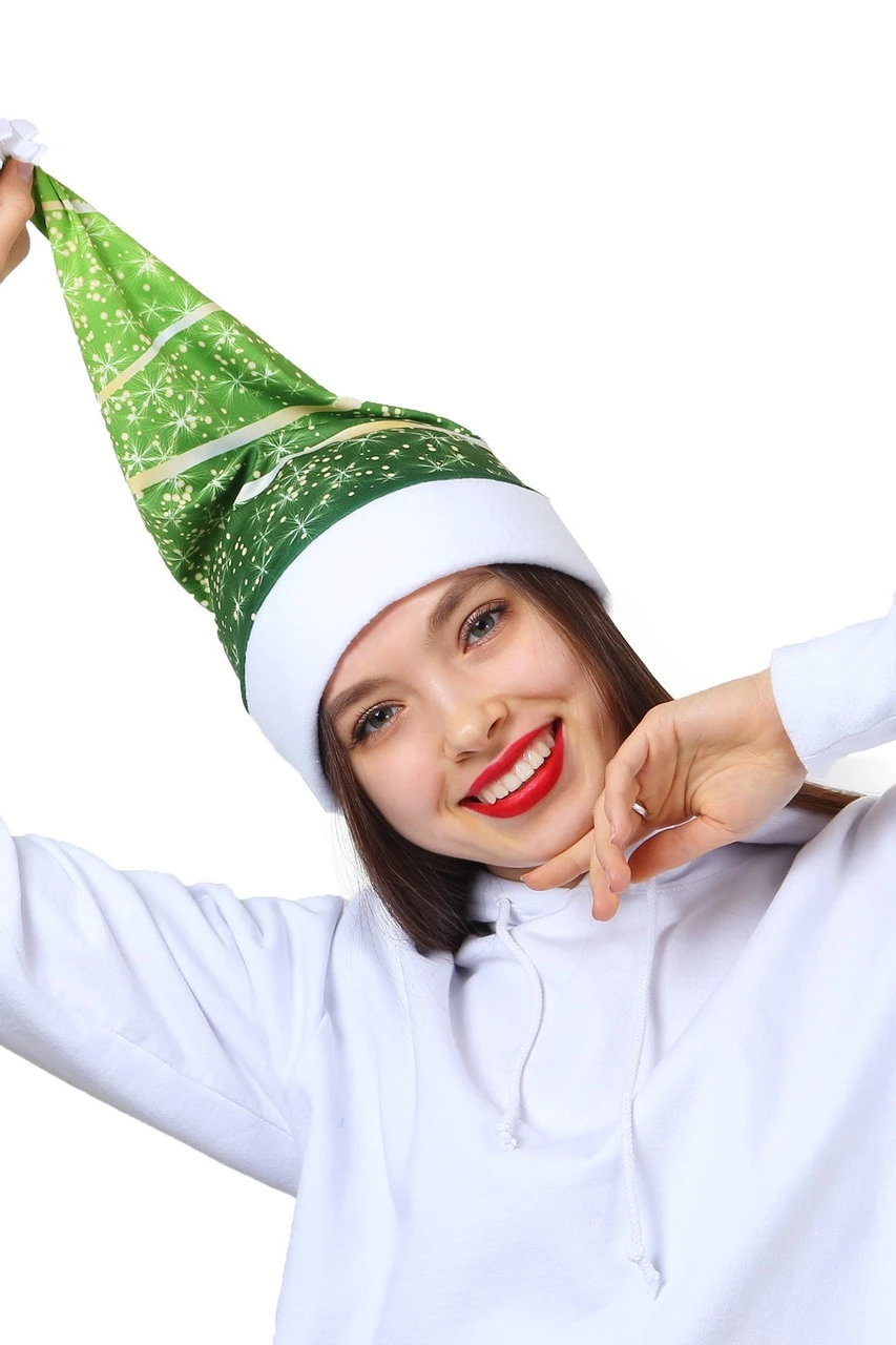 Колпак Новогодний с принтом "Christmas tree"#2