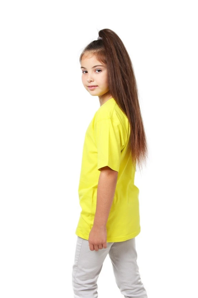 Футболка Премиум детская (Modern) однотонная лимонная (хлопок)#2