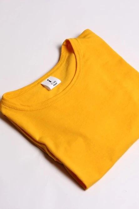 Футболка Лайт унисекс, однотонная жёлтая (хлопок)#2