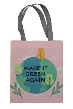 Купить сумку Бэлл из оксфорда 35х45 см, печать с двух сторон "Make it Green again 2"