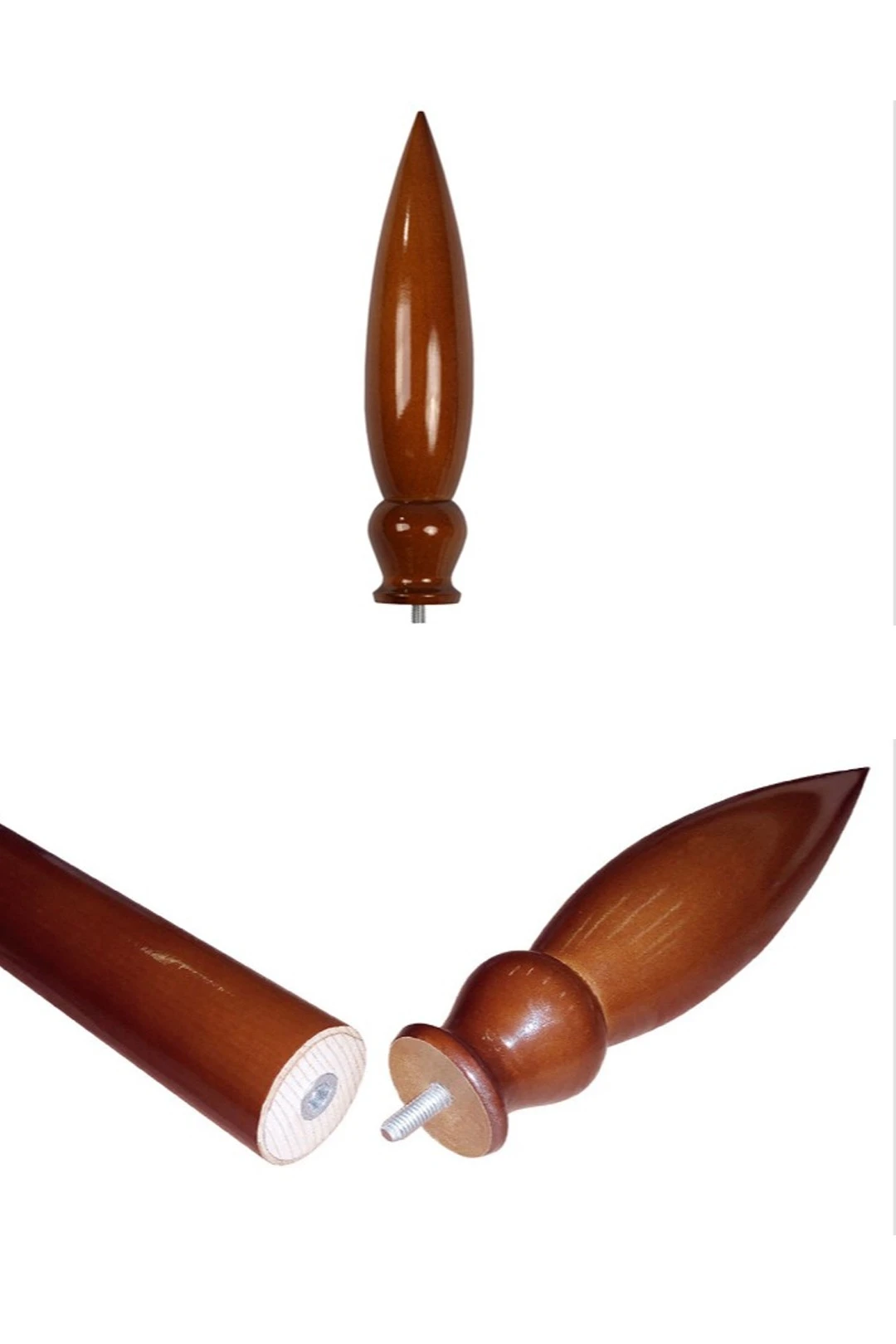 Навершие Капля деревянное светлое из сосны#4