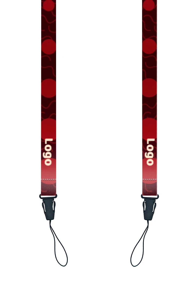 Купить ленту для бейджа атлас ширина 1,5 см, с фастексом, с печатью "Logo 2"