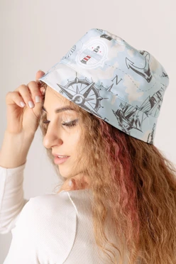 Панама Сахара с узкими полями, с полной запечаткой "Fisherman"#1