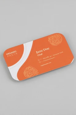 Купить бейдж без окна металлический 50х80 мм "Organic pasta"