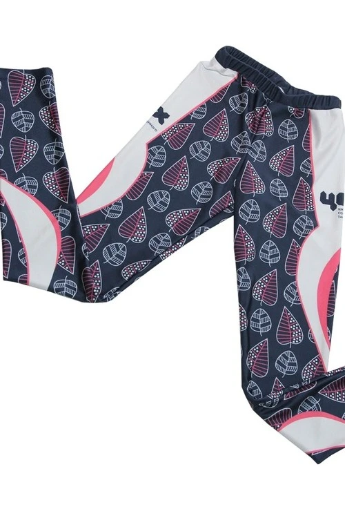 Легинсы детские с узким поясом с принтом "Leaves"#1