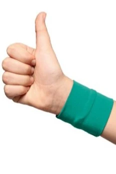 Купить напульсник трикотажный бирюзовый детский 6х6 см