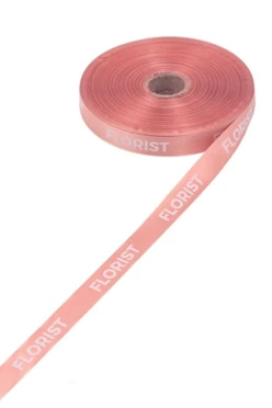 Купить ленту сатин ширина 1,5 см кремовая, печать белым с одной стороны