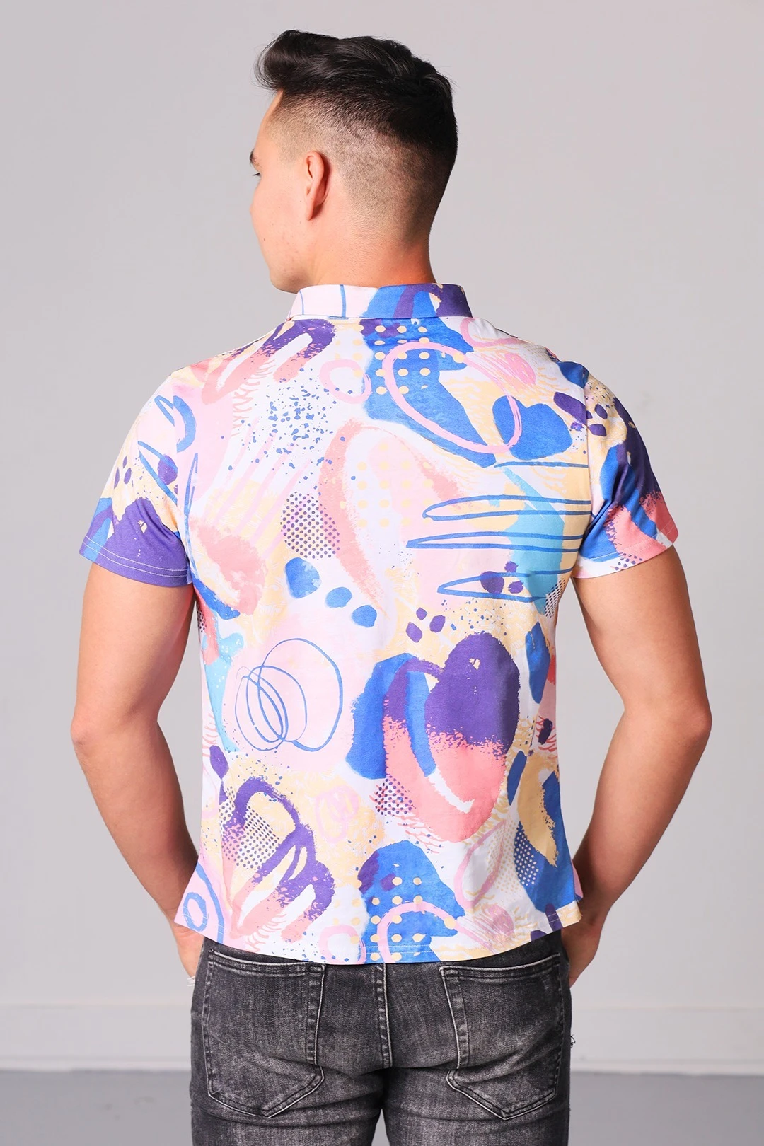 Купить поло Лекс унисекс с полной запечаткой "Абстракция"