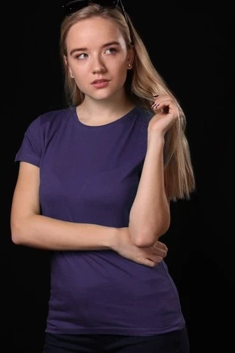 Футболка Премиум женская (Modern) однотонная фиолетовая (хлопок)#2