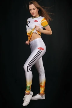 Легинсы женские с узким поясом с принтом "Richa"