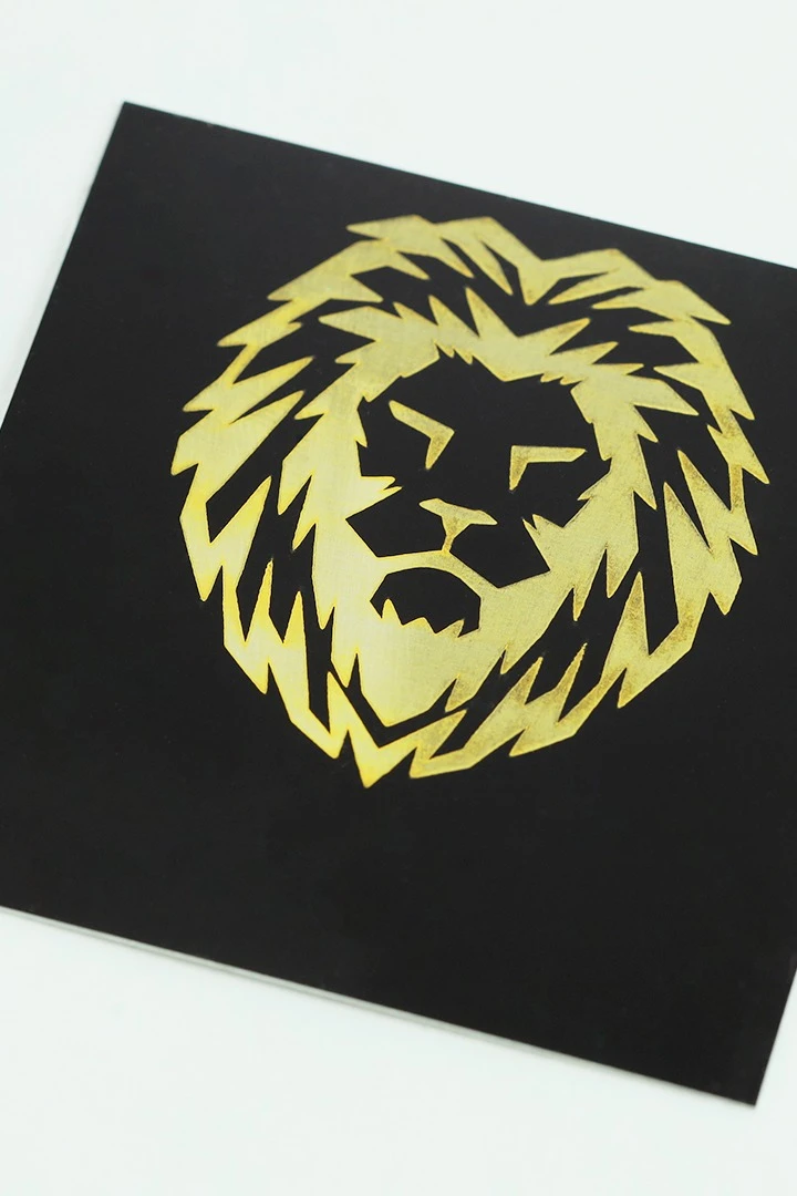 Купить алюминий глянцевый 200х300 мм 0,45 мм, черный/золото