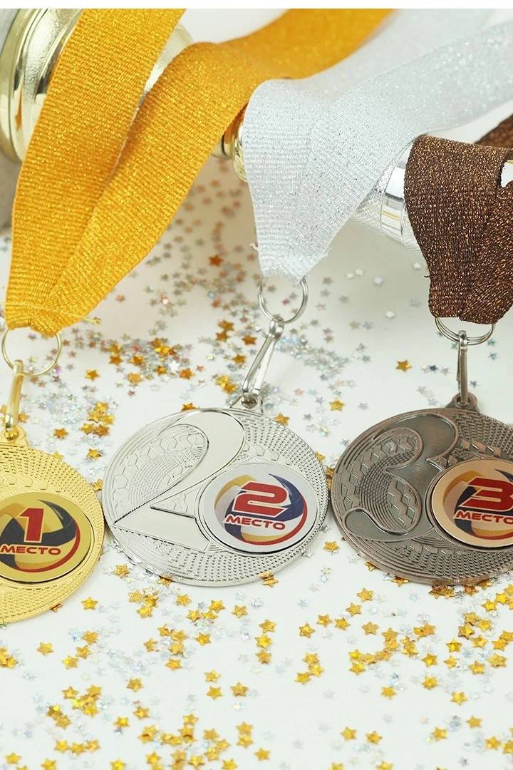 Лента для медали репс металлик ширина 2,2 см, с карабином#2