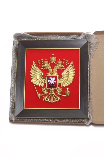 Гербовое панно РФ 26х28 см, барельеф, краска#3 Гербовое панно РФ 26х28 см, барельеф, краска#3