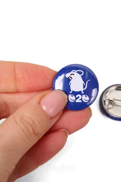 Значок закатной диаметр 25 мм, с принтом "2020"#1
