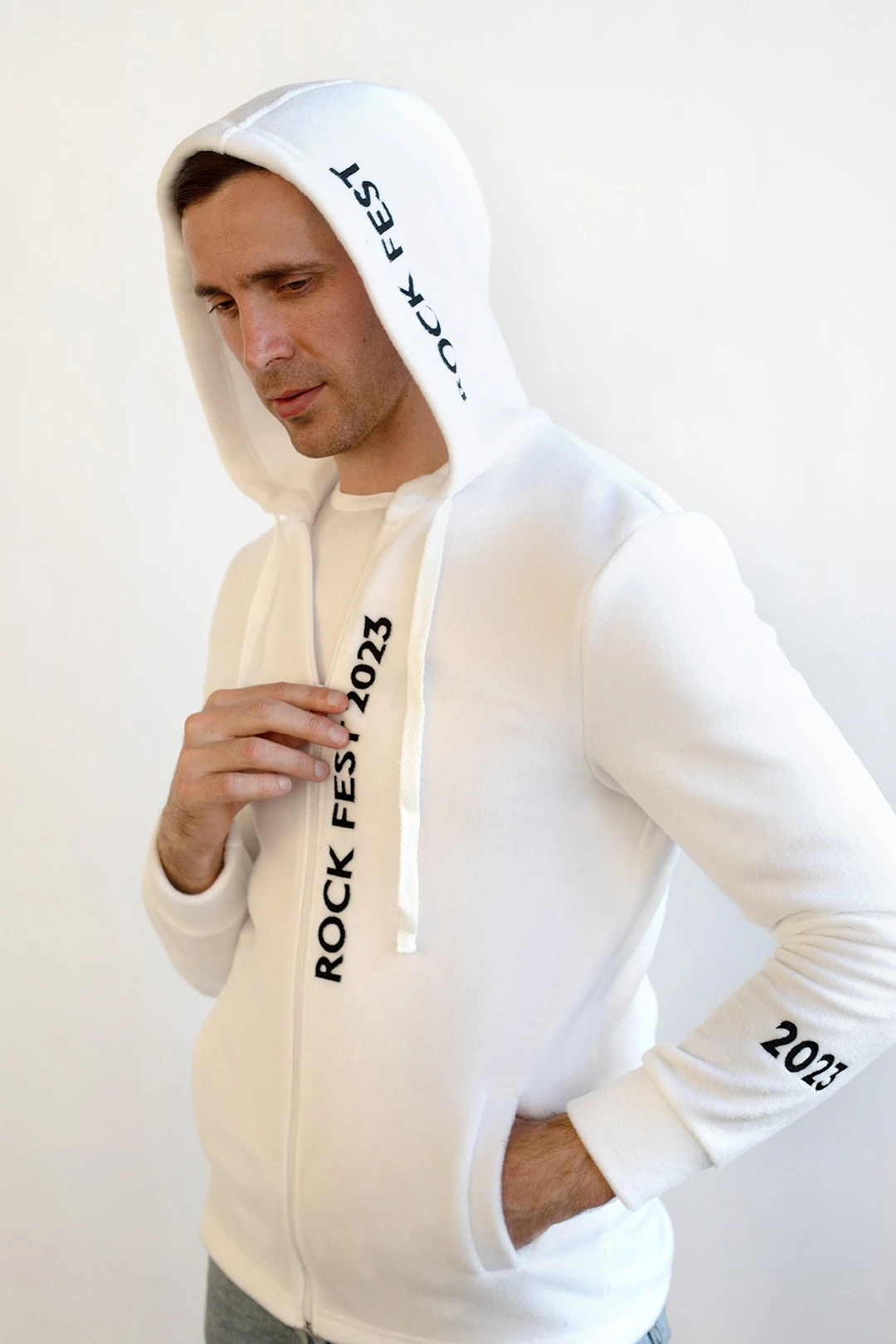 Толстовка Харисон флисовая с капюшоном унисекс, однотонная "Rock Fest"#2