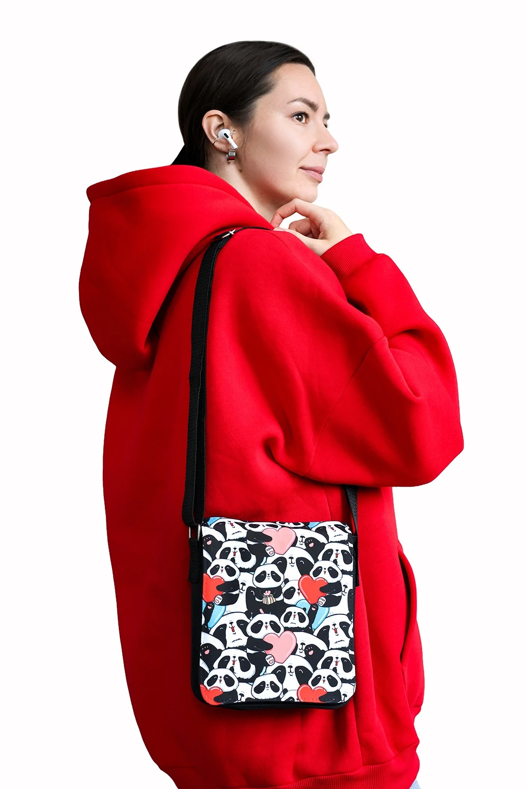 Сумка на плечо Дерри, с клапаном под печать "Panda world"#2