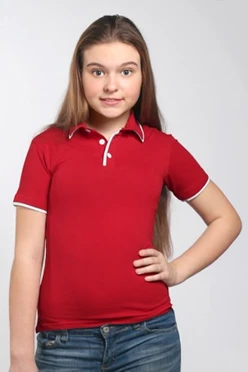 Купить футболку поло Лайн детскую красную