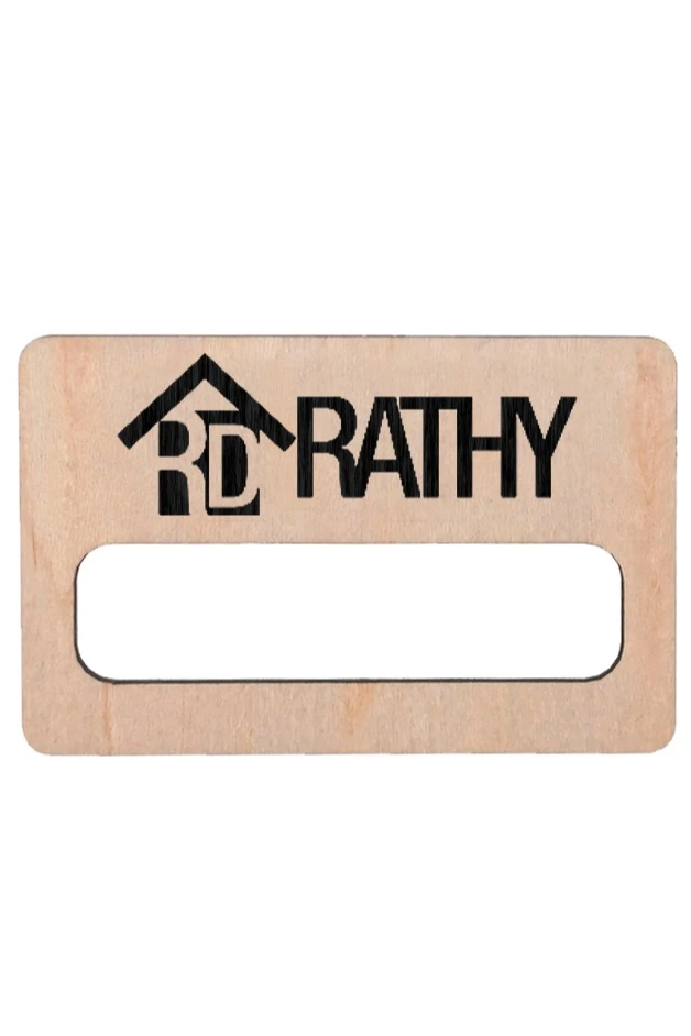 Бейдж из фанеры с гравировкой, 47х73 мм#2
