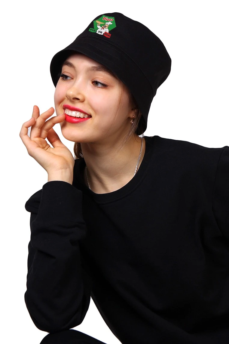 Панама Монако из греты с отстроченными полями, однотонная "Pizza"#1