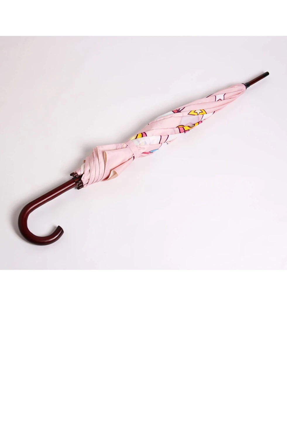 Зонт-трость Мэри с деревянной ручкой двухслойный, с полной запечаткой#4