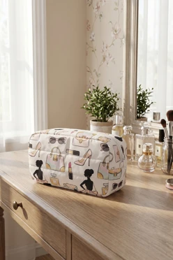 Купить косметичку Пион с полной запечаткой "Shoping"