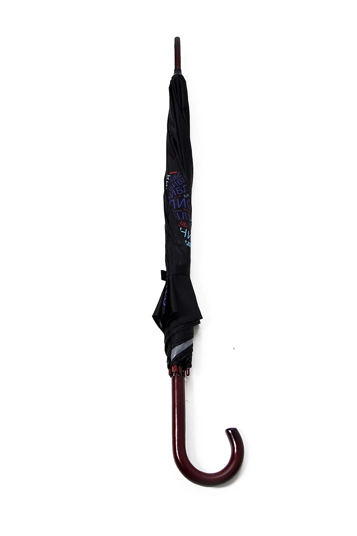 Зонт-трость Мэри с деревянной ручкой однослойный, с полной запечаткой (без совмещения) "CBS"#5