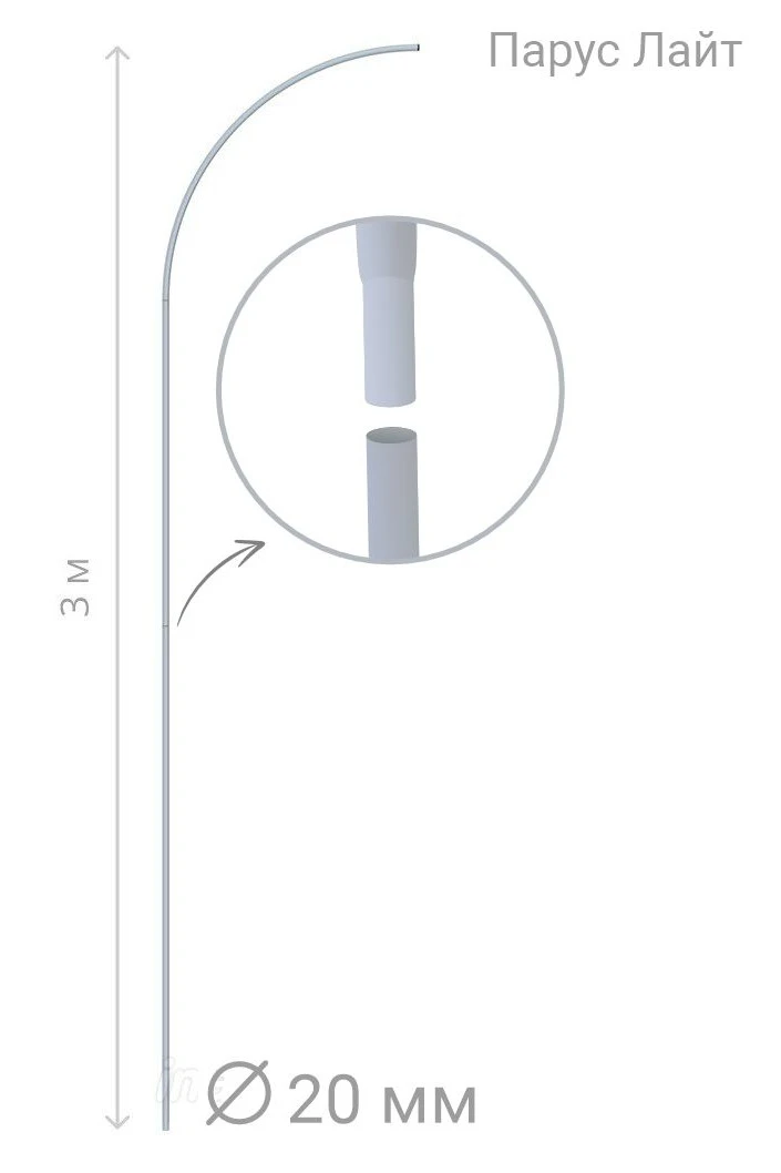 Купить флагшток Парус Лайт 3 м Купить флагшток Парус Лайт 3 м