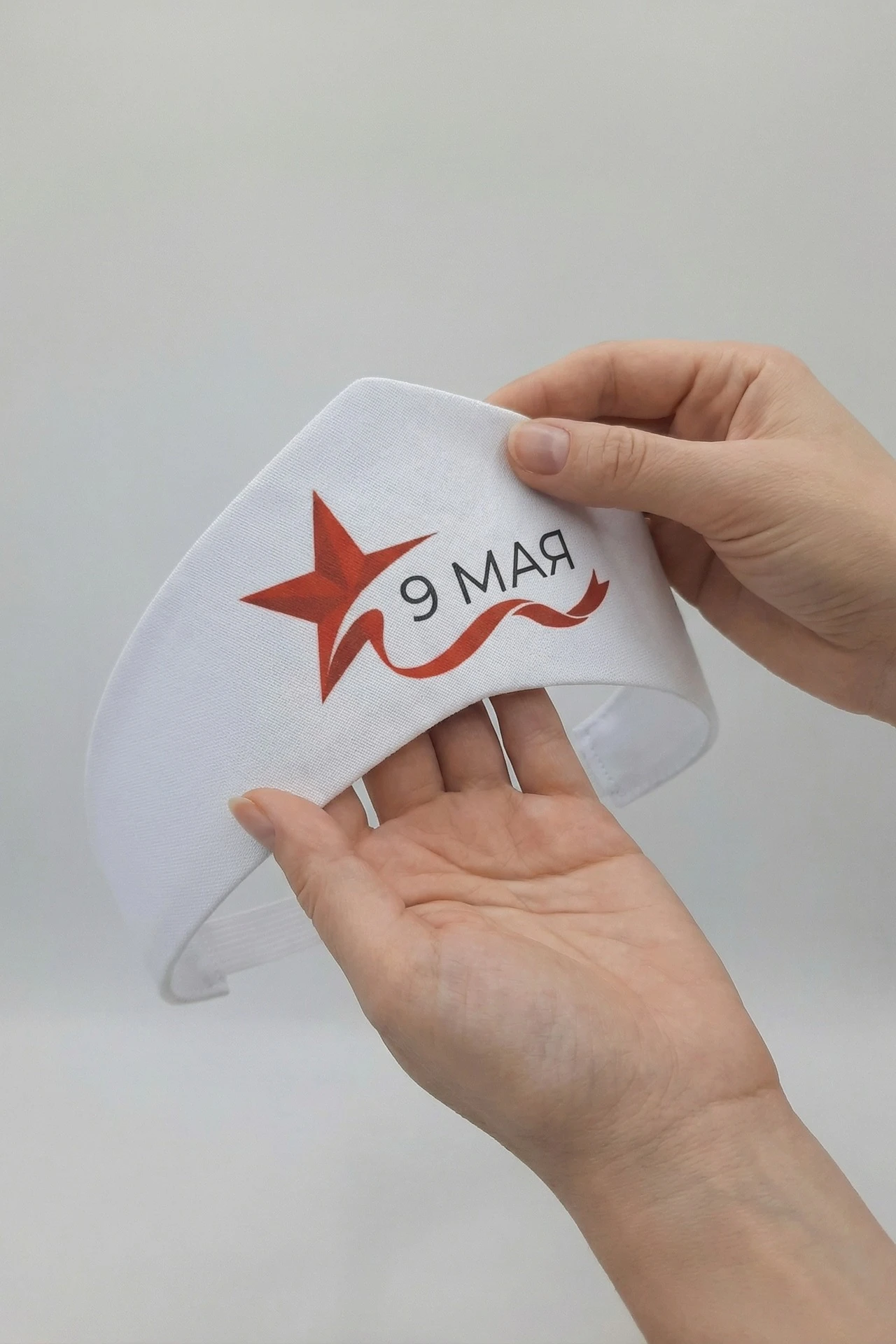 Кокошник Роко 8х51 см с принтом "9 Мая"#1