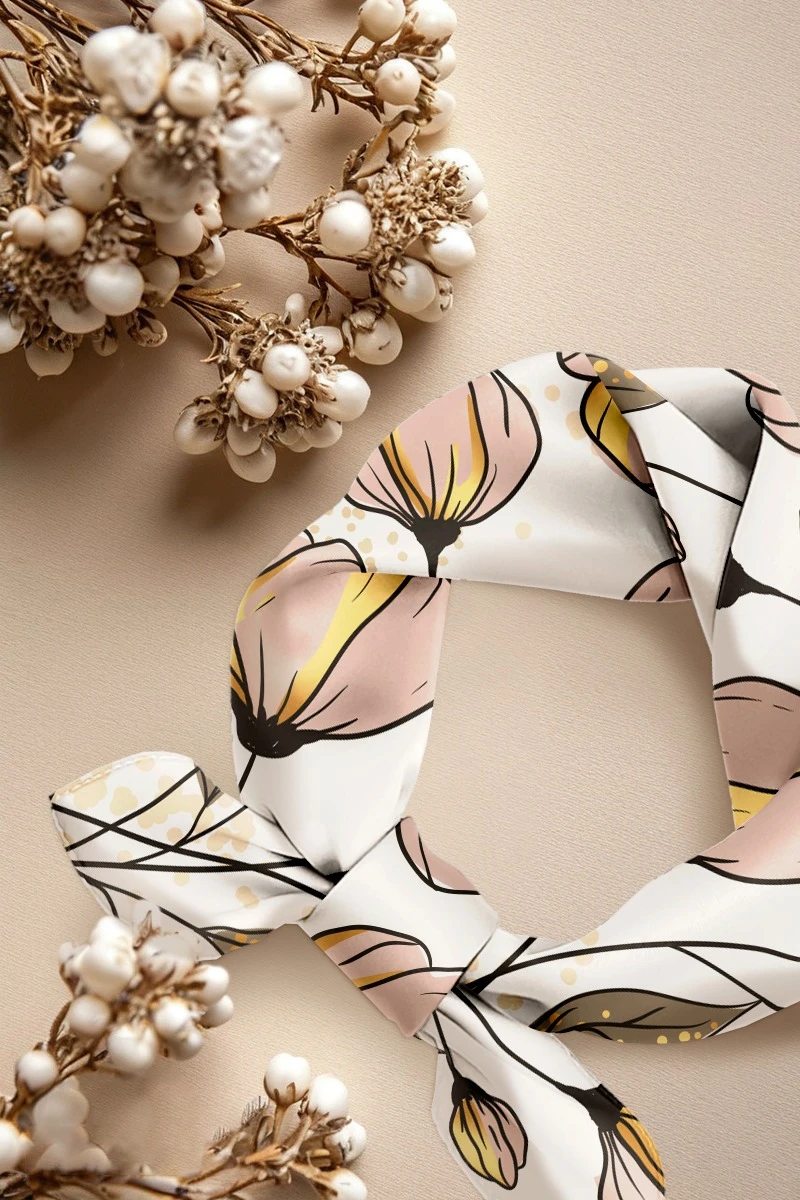 Платок Шанель 50х50 см, с полной запечаткой "Summer Breath"#1