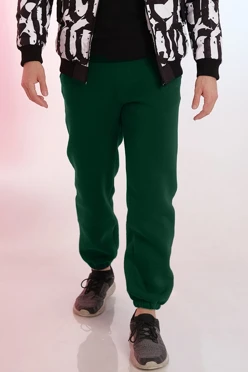 Купить брюки Итан из футера мужские темно-зеленые