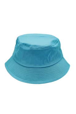 Купить панаму Мадрид из греты с узкими полями, однотонная голубую