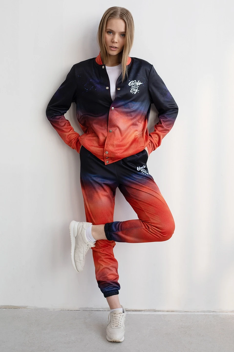 Спортивный костюм Кэнди женский с полной запечаткой "Girls don't cry"#1