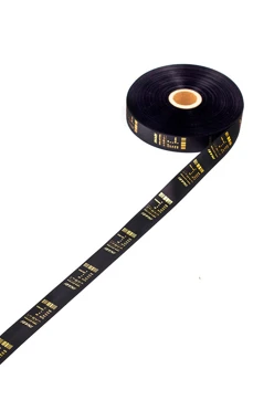 Лента сатин ширина 2 см, печать золотом с одной стороны#1